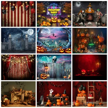 Fête D'Halloween Fond Noir De La Nuit Citrouille Lanterne De Décoration, Enfants, Portrait, Fond De Photo De Studio De Photographie Props
