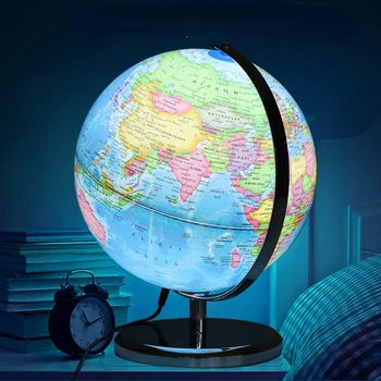 Globe terrestre avec la Lumière de la Décoration de l'École de Géographie de l'Enseignement Fournitures de Bureau de Luxe à la Décoration de Cadeau