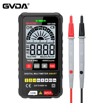 GVDA Smart Multimètre True RMS NCV DC AC Testeur de Tension Automatique Voltmètre Auto Allant DMM Multitester multimètre Numérique