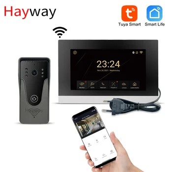 Hayway les Vidéos en 1080P, Système intercom Tuya Smart Téléphone de Porte de AHD Tactile de Moniteur Pour la Maison Vidéo Sonnette Caméra de Détection de Mouvement