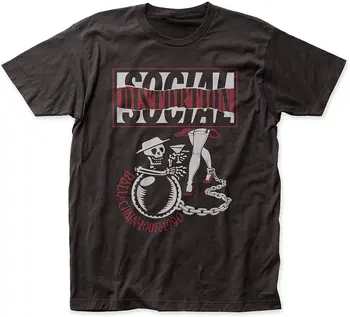 Hommes T-shirt de Social Distorsion de la Balle et de la Chaîne d'Excursion Équipés Tee-Shirts 100% Coton Mens t-Shirt