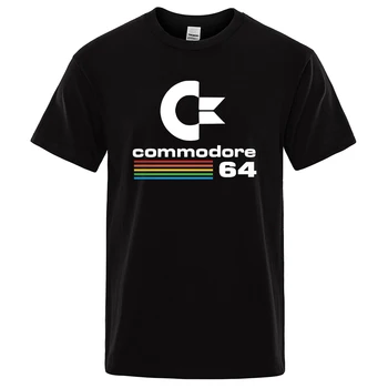 Hommes T-shirts 2023 Été Commodore 64 Impression T Shirt C64 SID Amiga Rétro Design Cool Rue Haut à Manches Courtes Tee-Vêtements en Coton