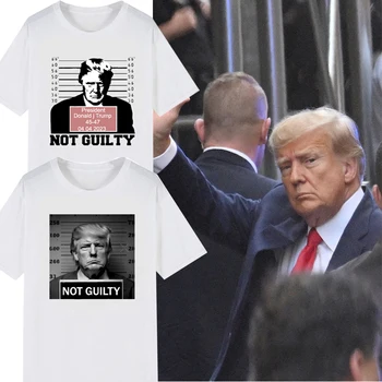 Hommes Vêtements De Donald Trump N'Est Pas Coupable Mugshot En Édition Limitée Graphique De T-Shirts Drôle Atout De La Russie Les Femmes Don T Shirt Ropa Hombre