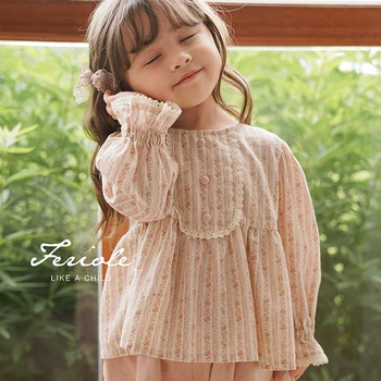 HoneyCherry Fille de la Cour de la Chemise de Style Nouvelle des Enfants français Doux Vent Floral Poupée Shirt Blouse Lolita