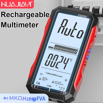 HUAJIAYI Numérique Multimètre Testeur De 4,7 Pouces, l'Écran Automatique Smart Multimetry Professionnel Voltmètre Amp Mesure 6000 Compte