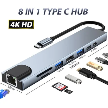Hub Usb 3 HDMI-Compatible PD Charge 5/6/8/11 Ports Dock Station RJ45 avec PD TF SD Hub Usb 3 0 Splitter pour Macbook Pro/Air