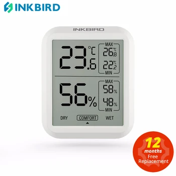 INKBIRD ITH-20 Électronique Numérique Thermomètre Hygromètre à de Multiples Usages pour Mètre Température et d'Humidité de l'Alarme Météo la Qualité de l'Air