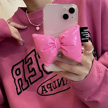 Ins de la Corée Mignon 3D Rose Bowknot Titulaire Claire de Téléphone Pour l'iPhone 14 11 12 13 Pro XS Max X XR SE3 7 8 Plus de Protection Couverture Souple