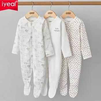 IYEAL 100% Coton à Manches Longues Pyjama Combinaison tout-petit des Vêtements des Tenues 3Pcs/Lot nouveau-né, Bébé Garçons Filles Romper