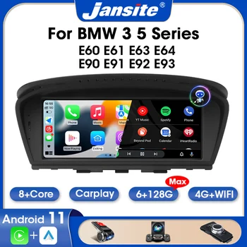 Jansite 8.8” Android 11.0 autoradio Pour BMW 3 5Series E60 E61 E63 E64 E90 E91 E92 E93 CCC CIC 2Din 4G Carplay unité Centrale Auto WIFI