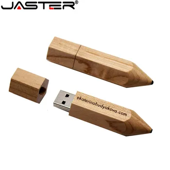 JASTER gratuit logo personnalisé à crayons en Bois lecteur flash USB de disque d'U créatif cadeau clé usb de 4 go 16 GO 32 GO 64 GO de mémoire de bâton de gros