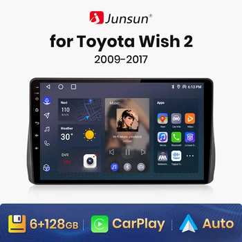 Junsun V1 AI de la Voix sans Fil CarPlay Android Auto Radio pour Toyota Souhaitez 2 2009-2017 4G Voiture Multimédia GPS 2din autoradio