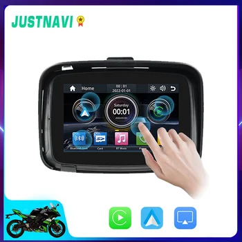 JUSTNAVI 5 Pouces Moto GPS Moto Imperméable à l'eau Portable à Moteur Navigator Navigation de GPS de Moto de Carplay Android Auto Stereo