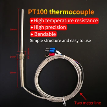 k & PT100 Thermocouple de type Sonde 3 Fils Filetage M8 Capteur de Température avec Thermostat REX-C100