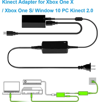 Kinect Convertisseur Adaptateur pour Xbox One X/ Xbox One S/ Fenêtre de 10 PC Kinect 2.0 Capteur d'Alimentation Adaptateur secteur Kit de Remplacement