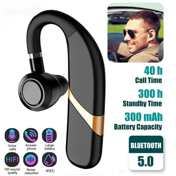 Kit Mains Libres D'Affaires Bluetooth-V5.0 Casque sans Fil Étanche Sport Écouteur Casque Avec Micro Contrôle Vocal Pour iPhone Xiaomi