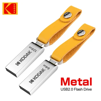 KODAK Métal clé usb USB2.0 16 GO 32 GO 64 GO K122 USB Flash Drive Mini Memoria Usb en Cuir Landyard pour les Touches de la Livraison Gratuite