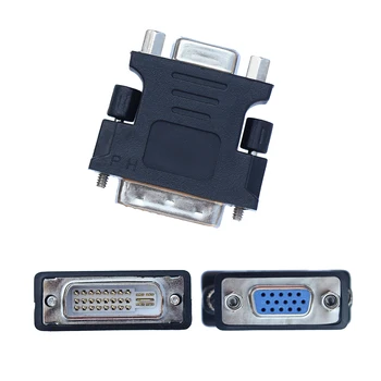 La Couleur noire DVI-I vers VGA Mâle À Femelle Adaptateur de Connecteur Convertir Pour Ordinateur