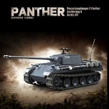 La seconde GUERRE mondiale Militaire Panzerkampfwagen V Panther Réservoir d'un Véhicule de Combat Soldat Blocs de Construction Définit le Modèle des Poupées de Briques Jouets Enfants des Cadeaux