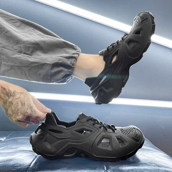 Lacets Dongdong Chaussures de Plage 2023 Nouveau en Caoutchouc Intégrée des Vêtements Casual Sandales Ultra-Légère de Chaussures de Sport