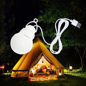 Lanterne de Camping Portable Mini Lampe Ampoule d'Alimentation USB 5V Livre de Lecture de la Lumière d'études des Étudiants Lampe de Table Super Birght pour l'Extérieur