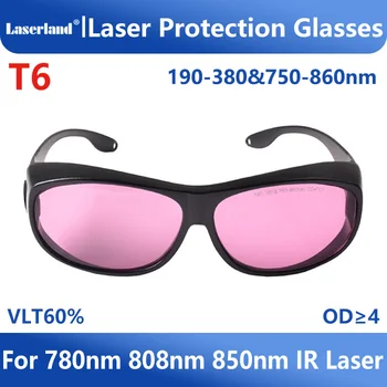 Laserland 780nm 808nm 810nm 830nm OD4+ IR Infrarouge Laser Lunettes de Protection CE T6