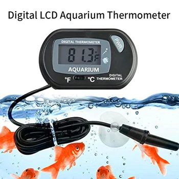 LCD numérique Aquarium Thermomètre Imperméable à l'eau du Réservoir de Poissons avec Capteur de Température de la Sonde Capteur de Mesure de l'Outil avec Ventouse