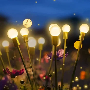 LED Firefly Lampe Solaire Extérieure de Lumière de Décoration de Jardin Imperméable à l'eau Maison de Jardin de Pelouse Lumière des feux d'Artifice Étage de Nouvel An Noël