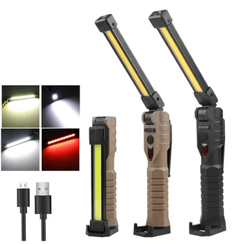 LED Lampe de poche Pliant COB lampe de Travail Rechargeable par USB Portable Magnétique de l'Inspection de la Lumière de la Torche pour le Camping en plein air de Réparation de Voiture