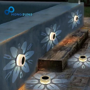 LED Lampe Solaire de Modèle de Fleur de Rondelle de Mur de Jardin Paysage Étape Mur du Porche Lumières Balcon Clôture des Lumières Extérieure Imperméable à l'eau