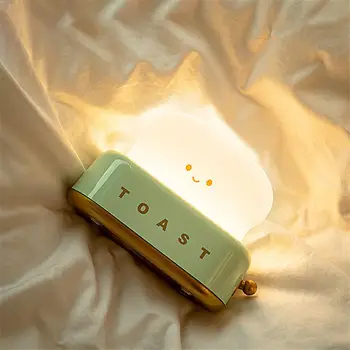 LED machine à Pain Lumière de Nuit de Recharge USB de variation Toast Lampe de Chambre à coucher des Enfants Timing de Couchage, Lampes de Plaisir Commutateur Lumières d'Ambiance Cadeau