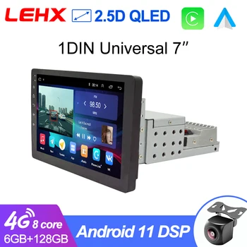 LEHX Pro Android 11 1DIN de 7 Pouces Réglable autoradio Lecteur Multimedia HIFI DSP WiFi Carplay MP5 de GPS de Voiture de Navigation DVD