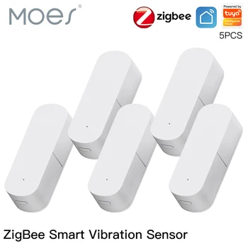 Les critères d'efficacité Zigbee Alexa Smart Capteur de Vibration de la Détection,de Tuya Vie Intelligente Notification d'APPLICATION,en Temps Réel de Mouvement détecteur de Choc,Enregistrement de l'Historique