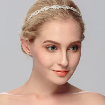Les femmes de Cristal Strass Bandeau de Fleur de Modèle de Feuille de Diadème de Mariée Élégante de Bijoux Accessoires de Cheveux de Mariée Diadèmes