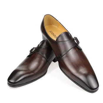 Les hommes de la Robe de Chaussures en Cuir Véritable de Mariage Mocassins Décorer Boucle Casual Brogue Oxford Formelle Chaussures pour la Réussite de Chaussures Hommes