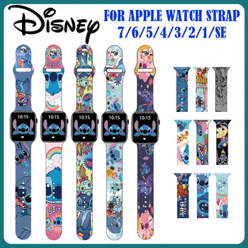 Lilo & Stitch de Bracelet de Silicone Pour Apple Watch Bande de 49 mm 44 mm 40 mm ø 42mm 38mm Bracelet Correa Pour iWatch Série 8 7 6 5 SE 4 3 2