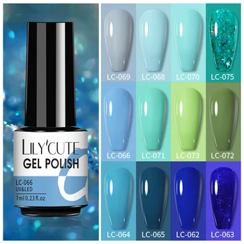 LILYCUTE 7ML Ongles en Gel Polish UV Vernis Semi Permanent Nail Art Pour la Manucure Set Nail Art Peinture LED UV Gel Ongles en Gel Vernis