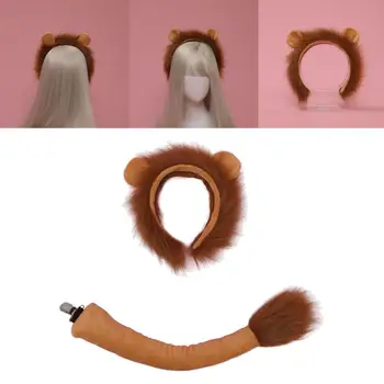 Lion, Queue, Oreilles de Costume Kit serre-tête Chapeau de déguisement Cosplay pour Enfants Halloween Scène pour les Animaux sur le Thème de Partie