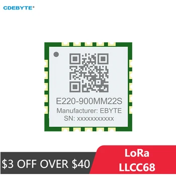 LLCC68 LoRa Module sans Fil 868/915MHz SPI Ultra-Petite Taille 10*10mm CDEBYTE E220-900MM22S 22dBm 5,5 KM Faible Consommation d'Énergie