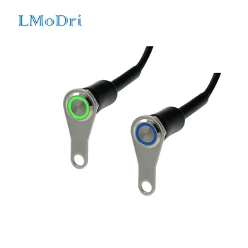 LMoDri de l'Acier Inoxydable LED Moto Interrupteur on-OFF Guidon Réglable Montage Étanche Commutateurs de Bouton DC12V Phare