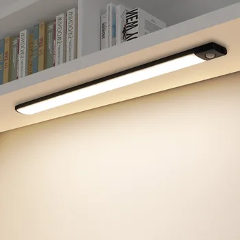 Lumière de nuit de Led Lumière Sous les armoires de Lumière, Capteur de Mouvement Placard Lumière Cabinet USB Rechargeable de Lampe d'Éclairage de Cuisine