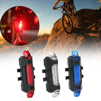 Lumière de vélo Imperméable à l'Arrière de la Queue de la Lumière LED USB Style Rechargeable de la Batterie ou de Style Vélo le Vélo de Lumière Portable
