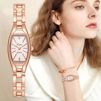 LVPAI Or Rose Occasionnel de Quartz de Dames de Bracelet de Montres-bracelets de la Nouvelle Arrivée des Femmes Créatrices de Mode de Luxe de Montre de Robe de Quartz de l'Horloge