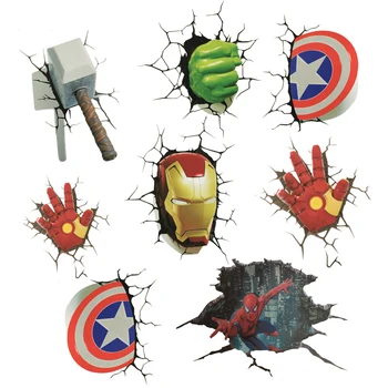 Marvel Avengers Autocollants 3d Autocollants pour Voitures Iron man, Captain Hulk, Thor Marteau autocollants de Voiture Créatifs DIY Stickers de Décoration