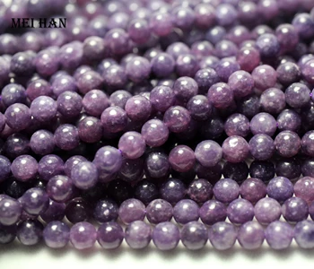 Meihan naturel (3 brins/set) 6mm violet Lépidolite lisses rondes de perles pour la fabrication de bijoux de conception de pierre gemme de bricolage braclet