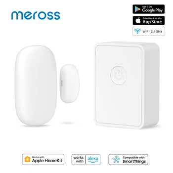 Meross HomeKit WiFi Smart Capteur De Porte Fenêtre Ouverte Fermée Détecteur De La Maison Intelligente, De Protection De La Sécurité Système D'Alarme Alexa SmartThings