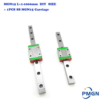 MGN 15mm Guide Linéaire MGN15 L= 100 150 200 250 300 350 400 450 500 550 600 Mm Rail de guidage Linéaire Moyen + MGN15C ou MGN15H Linéaire SS