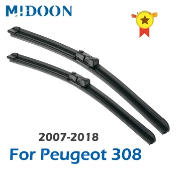 MIDOON balais d'essuie-glace pour Peugeot 308 Berline / SW / CC T7 / T9 2007 2008 2009 2010 2011 2012 2013 2014 2015 2016 2017 2018
