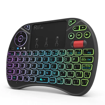 Mini clavier Rii X8 2.4 GHz clavier sans Fil avec pavé tactile rétro-éclairé pour PC/Android TV box/IPad