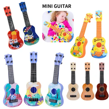 Mini Guitare 4 Cordes Classique Ukulele Guitare Jouet Portable Instruments de Musique Cadeaux d'Anniversaire pour les Débutants, les Enfants les Enfants